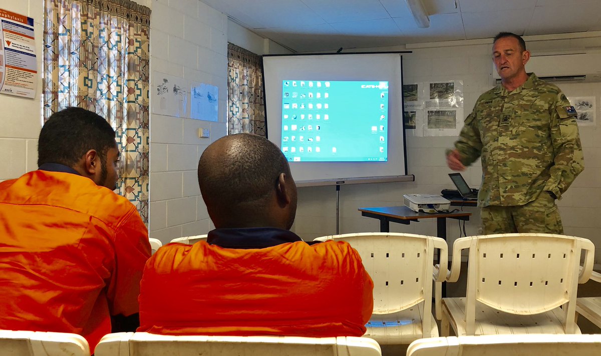 SteveEdgoMLA's tweet photo. This evening, Warrant Officer Class Two #RohanFree and #TennantCreek's very own Sergeant #PamDillon delivered an interesting presentation about the role of #NORFORCE and shared information about @defencejobsaust. Thanks for your presentation. https://t.co/etO5EfSc90