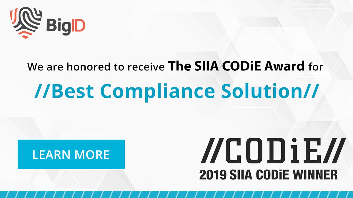 bigidsecure's tweet photo. We won!! Thank you so much @CODiEAwards for awarding us with Best #Compliance Solution at #CODiE19! Time to #celebrate!  Interested in finding out more? Take a look at our award winning product today - https://t.co/V2pr8Gqf7r https://t.co/dEWehTXLjk