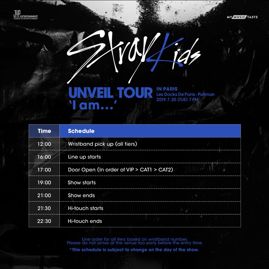 Stray Kids France on Twitter " UNVEILTOURINPARIS STRAYKIDSINPARIS Voici le planning de MMT