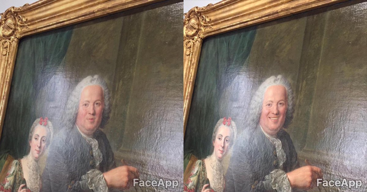 pourinfo's tweet photo. On a mis un coup de #FaceApp sur les visages du Musée des Beaux-Arts d'Orléans ( @MbaOrleans ) pour leur redonner le sourire !!! Voici le résultat ⬇️ https://t.co/W0TDO9Bk1P
