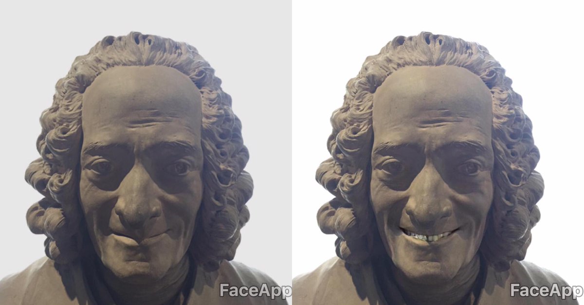 pourinfo's tweet photo. On a mis un coup de #FaceApp sur les visages du Musée des Beaux-Arts d'Orléans ( @MbaOrleans ) pour leur redonner le sourire !!! Voici le résultat ⬇️ https://t.co/W0TDO9Bk1P