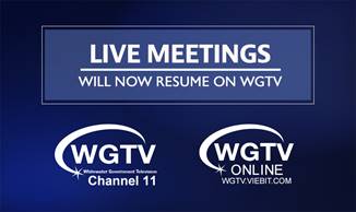 WCTVinfo's tweet image. Recent upgrades have been completed and we are able to resume airing live meetings on WGTV, Channel 11.