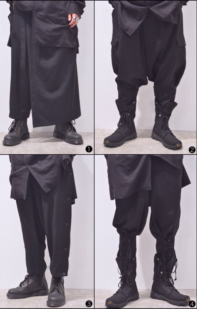 ダブル/ミストブルー yohji yamamoto 19aw ジョッパーズパンツ