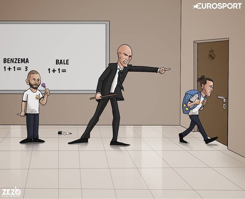 ZEZO_CARTOONS's tweet photo. Bale has been banished by Zidane...

...but where is off to? 

لقد تم طرد بيل عن طريق زيدان 
ولكن الى اين ؟ 

Cartoon : @Eurosport_UK https://t.co/b5pV309mba