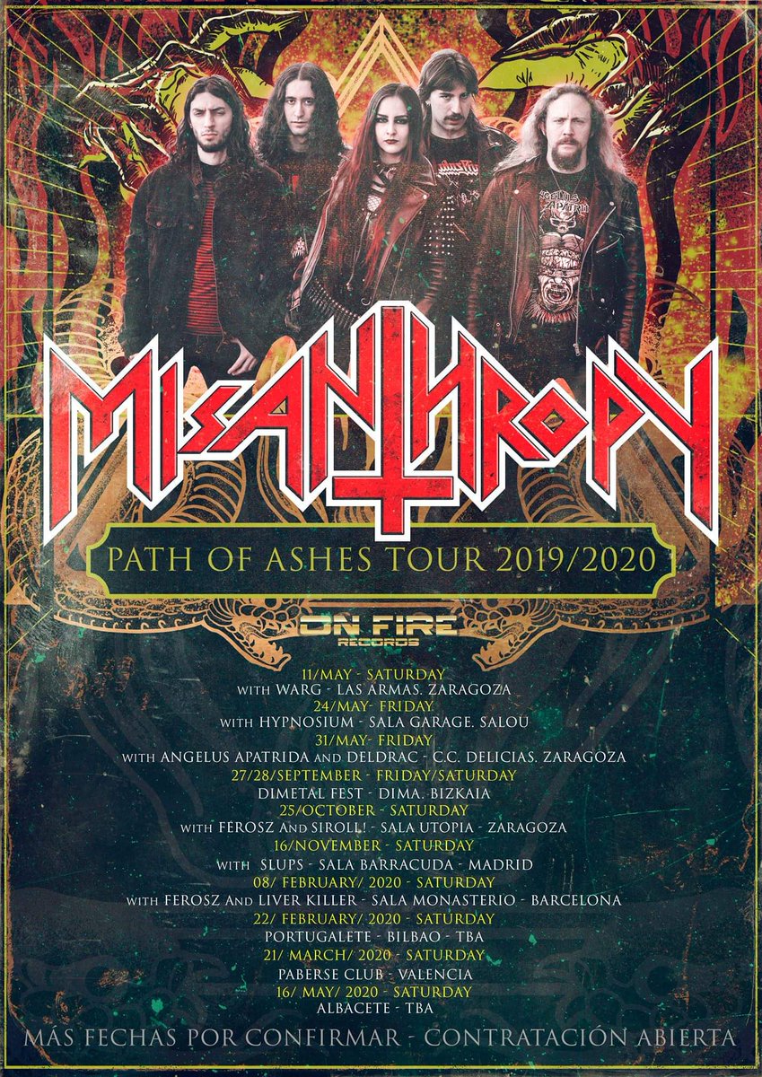 💥Actualización Path of Ashes Tour💥

Apuntad en vuestras agendas las fechas porque no paramos 📝

No descansamos en verano 

#ThrashMetal #thrasmetal #deathmetal #blackmetal #ontour #metal #metalwoman #metaltour #heavymetal #headbangers