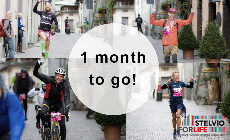 AFTELLEN!! Vandaag over precies 1 maand, staan jullie aan de start van de Stelvio for Life 2019! We gaan er een prachtige editie van maken.
Donaties, groot of klein, zijn nog steeds enorm welkom: stelvioforlife.nl/donate/