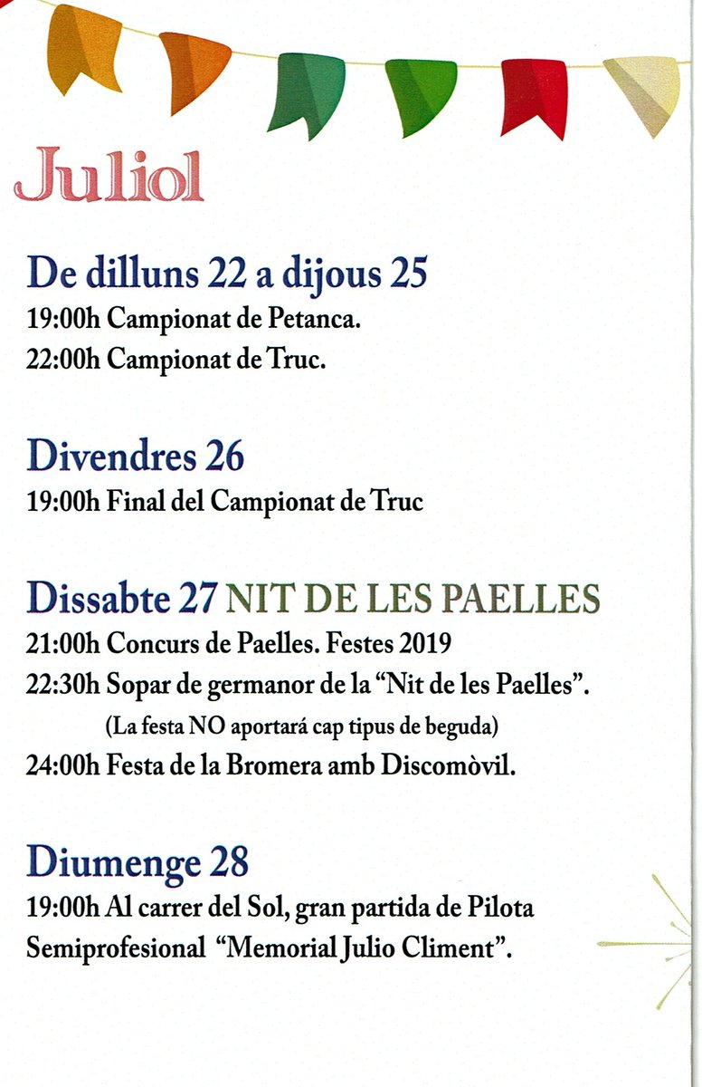 AnnauirTurinfo's tweet photo. Programa d'actes #FestesAnnauir2019 del dilluns 22 al diumenge 28 de juliol. Vine a gaudir de les festes!!! https://t.co/UxYGad97t9