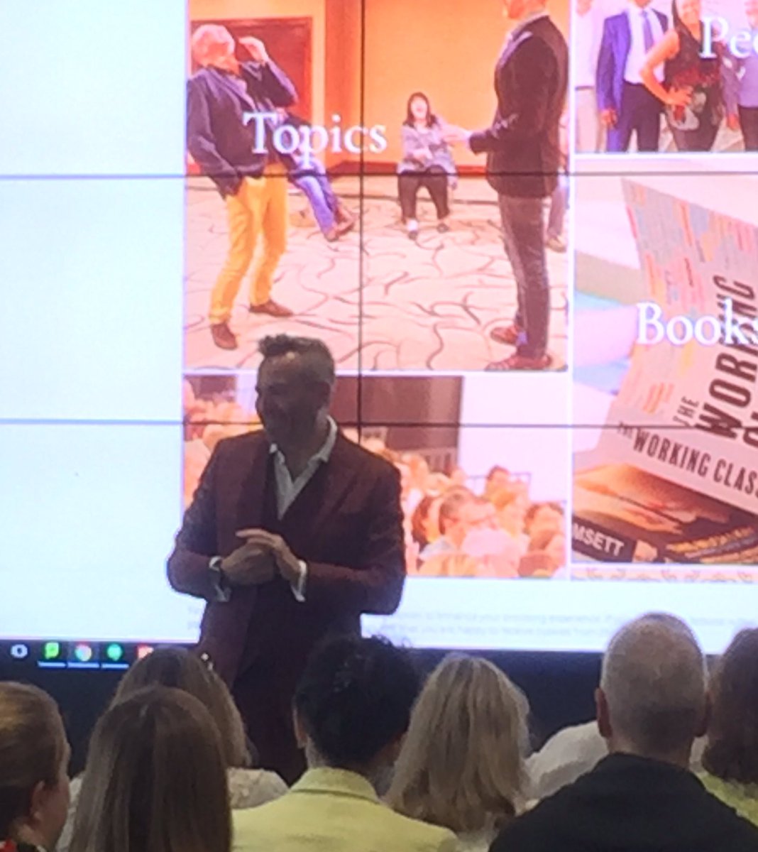 Roy_Leighton's tweet photo. @Janeh271 @ITLWorldwide @bravehead @MartinIllingwor @GuerrillaEd @CristaHazell @CreativeSTAR @julierees100 @realdcameron @WillRyan3 @jazampawfarr @jimroberson1 @musicmind @HYWEL_ROBERTS Ian Gilbert kicking the day off with a thunk. I’m preparing for my #LessonsFromHamlet workshops later. Wish you were here @Mr_ShepherdHT @GedRae13 @LeventhalLorna @WayneNorrie @graham_feek @TomCampbell111 @emhadley1 @jaydav20 @leighwol @TrudyABell @SEiRnorthampton @621carly https://t.co/a3mHwt5OZY