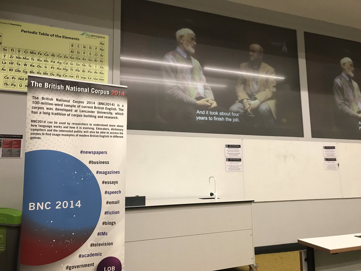 It’s time for written BNC2014 workshop led by <a href="/vaclavbrezina/">Vaclav Brezina</a> ! @TonyMcEnery kicks off the workshop with a precious conversation video with Geoffrey Leech and a brief introduction! #CL2019 <a href="/CorpusSocialSci/">CASS</a>