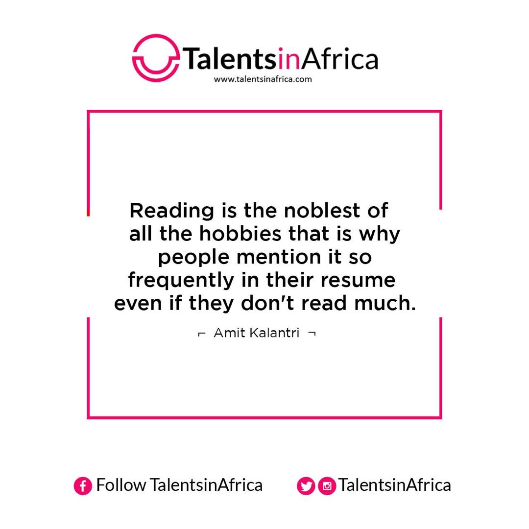 TalentsinAfrica's tweet photo. #morningmotivation #TIAWorks
_____________________________________
Amit Kalantriis the author of three books " I Love You Too", "5 Feet 5 Inch Run Machine - Sachin Tendulkar" and "One Bucket of Tears".
#recruitment #jobs #recruiting #hiring #jobsearch #job #hr #career #recruiter https://t.co/27v15sdgX3