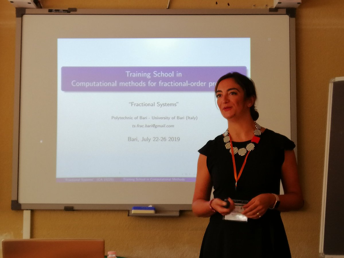 RGarrappa's tweet photo. Cost Action Training School on Computational Methods for Fractional-Order Problems just begins in Bari (Italy) with the opening by Marina Popolizio @FractalCOST @COSTprogramme https://t.co/aXbrklO4Tt