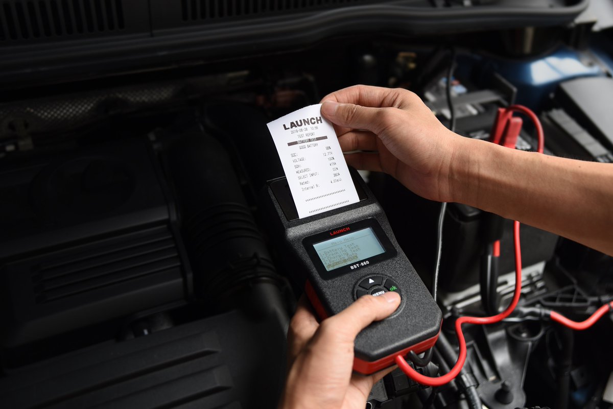 What kind of battery tester do you want? #Launch #battertester BST-560/BST-860, provide 6 kinds of tests to detect potential problems on variety of applicable #vehicle types, battery types and calibration systems. 
#BatteryTester #CarBattery #BatteryMaintenance #CarMaintenance
