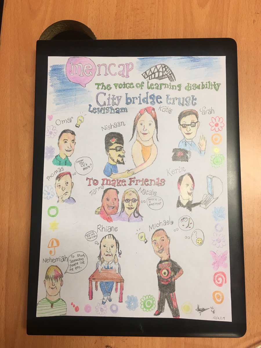mencap_charity's tweet photo. We really love Michael’s drawing about his time at Bridge to Work in Lewisham.
It is kindly funded by @CityBridgeTrust. Amazing work. 😍 https://t.co/OVUIePIQuS