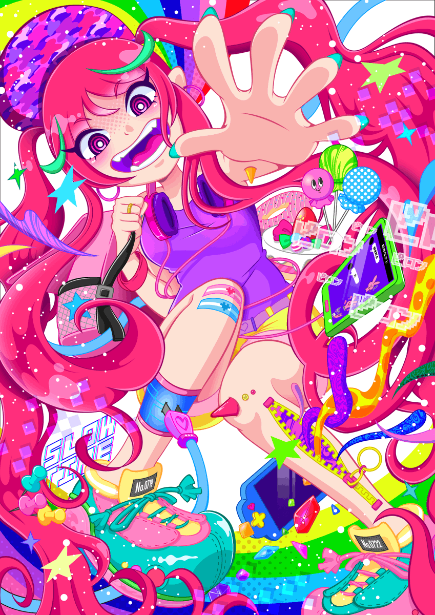 今回のグループ展で出したイラスト公開!
実は今回のイラスト、Adobe Illustratorで描き下ろしてました!?
いつもはクリスタで描いてますが、グループ展は自分にとって挑戦!だったので、今回このイラストをイラレで描くことに挑戦しました!
うんうん言いながら描いたから1ヶ月もかかっちゃったw