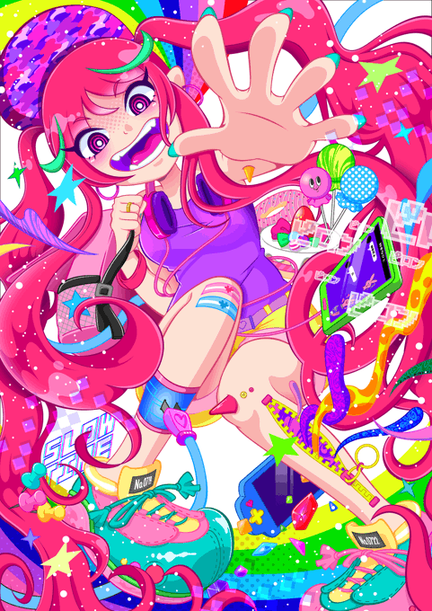 今回のグループ展で出したイラスト公開!
実は今回のイラスト、Adobe Illustratorで描き下ろしてました!?

いつもはクリスタで描いてますが、グループ展は自分にとって挑戦!だったので、今回このイラストをイラレで描くことに挑戦しました!
うんうん言いながら描いたから1ヶ月もかかっちゃったw 