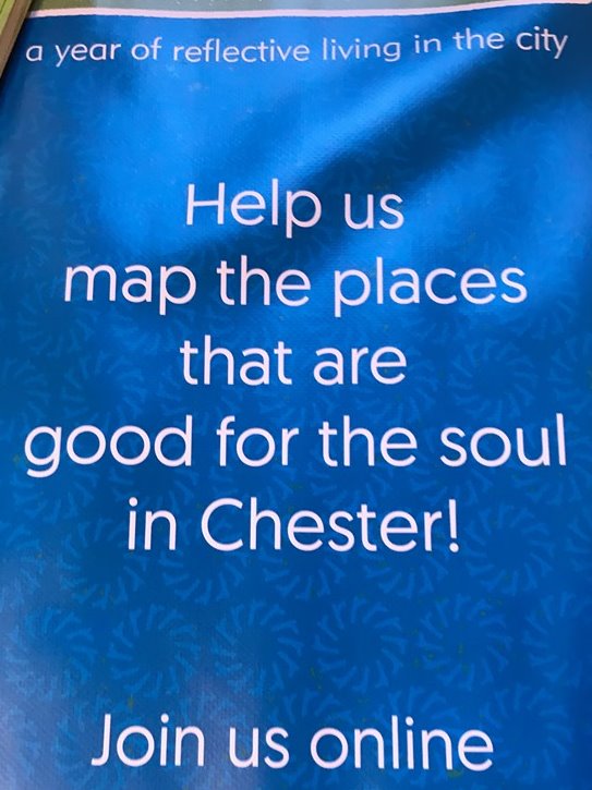 ReflectChester's tweet photo. Great to be at Chester Cathedral this morning with our Reflective Chester stall.  Loads of lovely input on what's 'good for the soul' in the city. https://t.co/Q8RkiyH7F3