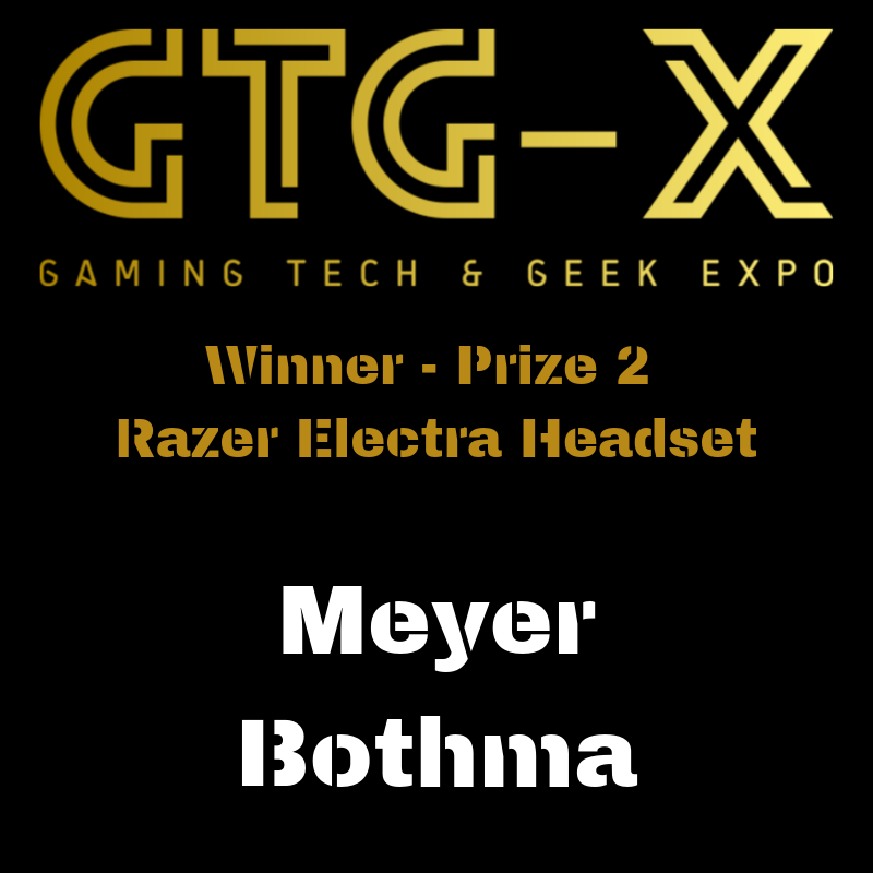 ExpoGtg's tweet photo. THIRD WINNER ANNOUNCED

Congrats Meyer Bothma on winning the Razer Electra Headset!

Check your email!

#Gaming #CapeTown #SouthAfrica #GTGExpo https://t.co/khRcIMzefq
