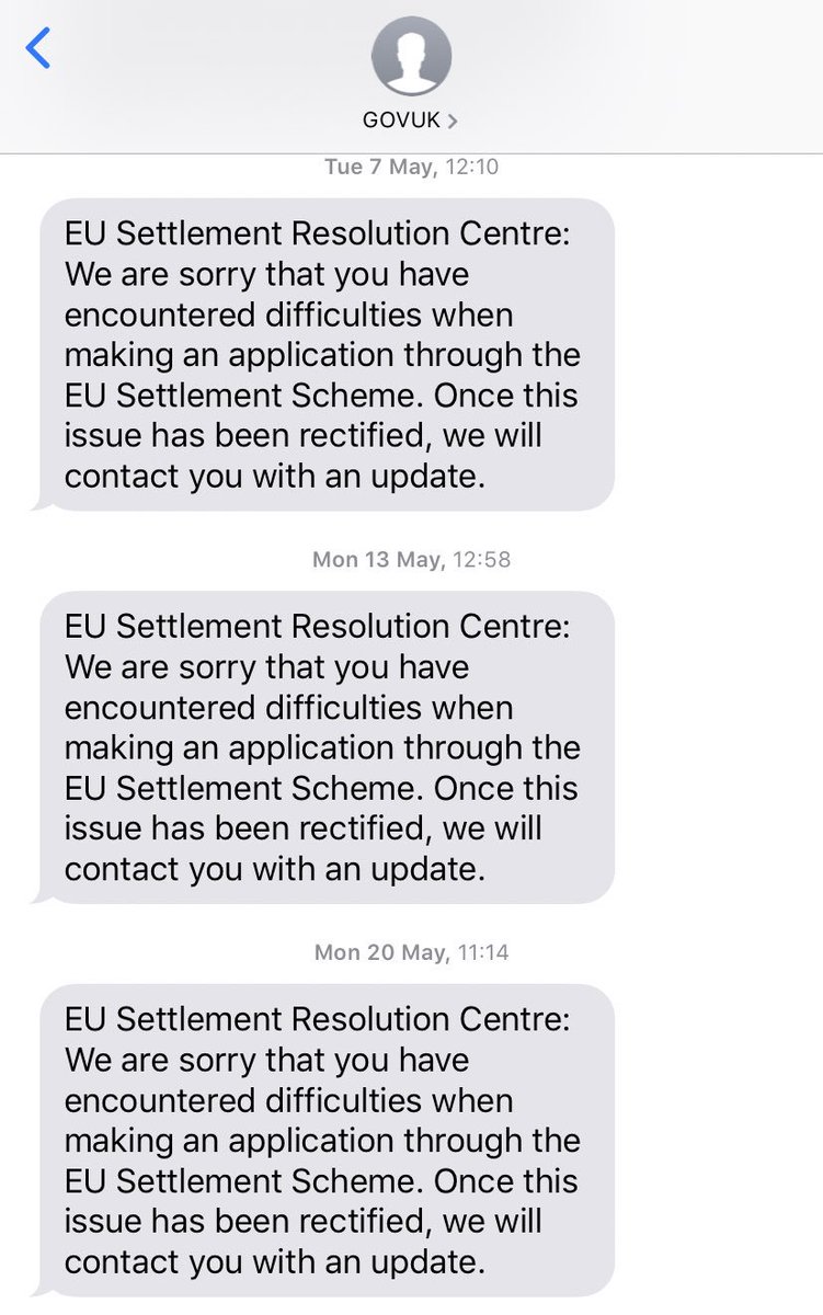 wenckhe's tweet photo. @GOVUK after waiting for almost an hour on hold I managed to talk to someone in April. I was told that it was a minor glitch that IT needs to fix, and that I’d get a message once I can continue the process... https://t.co/KD1gMTTbGW