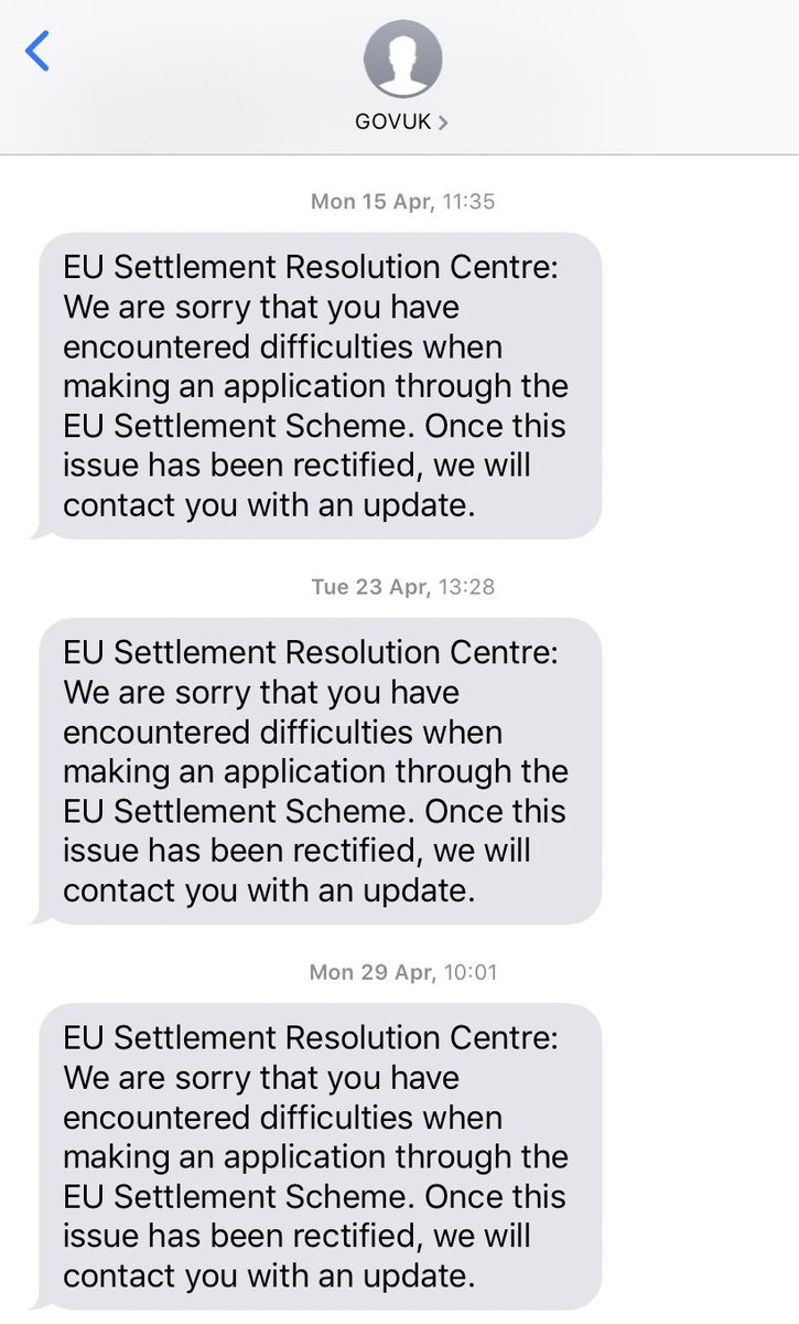 wenckhe's tweet photo. @GOVUK after waiting for almost an hour on hold I managed to talk to someone in April. I was told that it was a minor glitch that IT needs to fix, and that I’d get a message once I can continue the process... https://t.co/KD1gMTTbGW
