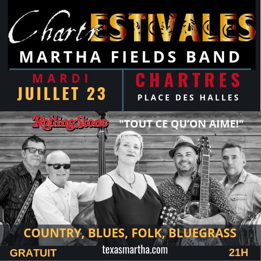 TexMarthaFields's tweet photo. Tomorrow @ 7/23 Chartres for Chartrestivales! Free concert too! #CHARTRESTIVALES #MARTHAFIELDS #AMERICANA https://t.co/Wu2cWTD2FE