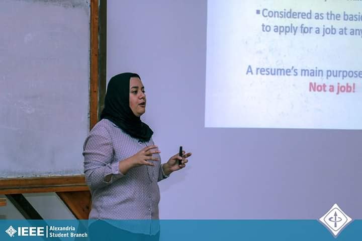 IEEEAlexSB's tweet photo. "Don't create one resume for all the jobs you will apply for. Instead, create one for each vacancy" - Ms.Mona Mohammedi discussing the best practices to create your resume.

#IEEE #IEEEAlexSB #JG19 https://t.co/HEB7QQ60XU