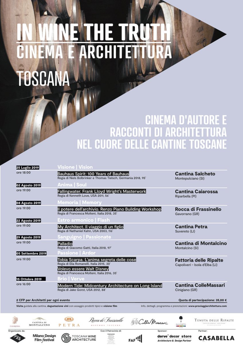 “IN WINE THE TRUTH”: CINEMA D’AUTORE, RACCONTI DI ARCHITETTURA E VINO stradevino.wordpress.com/2019/07/22/in-…