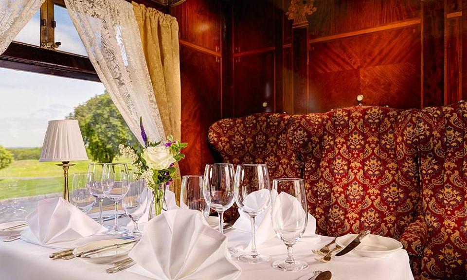 Pullman Restaurant is the perfect destination for a unique dining experience in #Galway for a special date or any occasion. 🚃🌸 bit.ly/2GOGh1F #unique #experience #date #occasion #aarosette #food #wine #luxury #orientexpress #train #pullmanrestaurant #glenloabbey #hotel