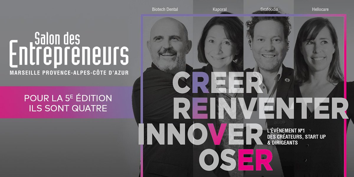 .<a href="/PAGANINI_lauren/">PAGANINI Laurence</a> @kaporal <a href="/Mathilde/">Mathilde le Rouzic</a>, <a href="/hellocareapp/">Hellocare</a> <a href="/dsussmann/">David Sussmann</a> <a href="/Seafoodia/">Seafoodia</a> et <a href="/p_veran/">Philippe Veran</a> <a href="/Biotech_Dental/">Biotech Dental</a> <a href="/upperside_group/">Upperside</a> les 4 ambassadeurs du #SDE2019 #Marseille #PACA pour #mobiliser #partager #inspirer les 22 et 23 oct. <a href="/MarseilleChanot/">Marseille Chanot</a> @SDEntrepreneurs ow.ly/kyBw30pb9Wo