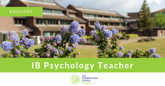 ACSJobsBoard's tweet photo. We are looking for an experienced #Psychology #Teacher to join the High School team at ACS #Cobham International School. #Psychologyteacher https://t.co/h155LhEyJV