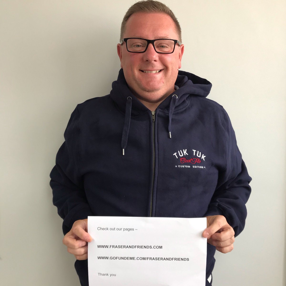 Fastest_Tuk_Tuk's tweet photo. My custom @CoolFlo_UK TUK TUK hoody turned up today. That’ll keep me warm on our road trip in October. Whoop whoop! #fraserandfriends #thebedroombuild https://t.co/m1c74Ragdf https://t.co/F29Cj17btR