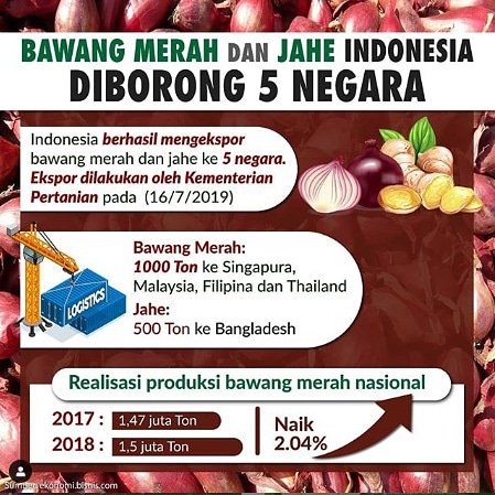 Tuuips, 5 negara tetangga kita ternyata sangat penyukai produk pertanian RI Bawang Merah dan Jahe #PertanianRIMembanggakan