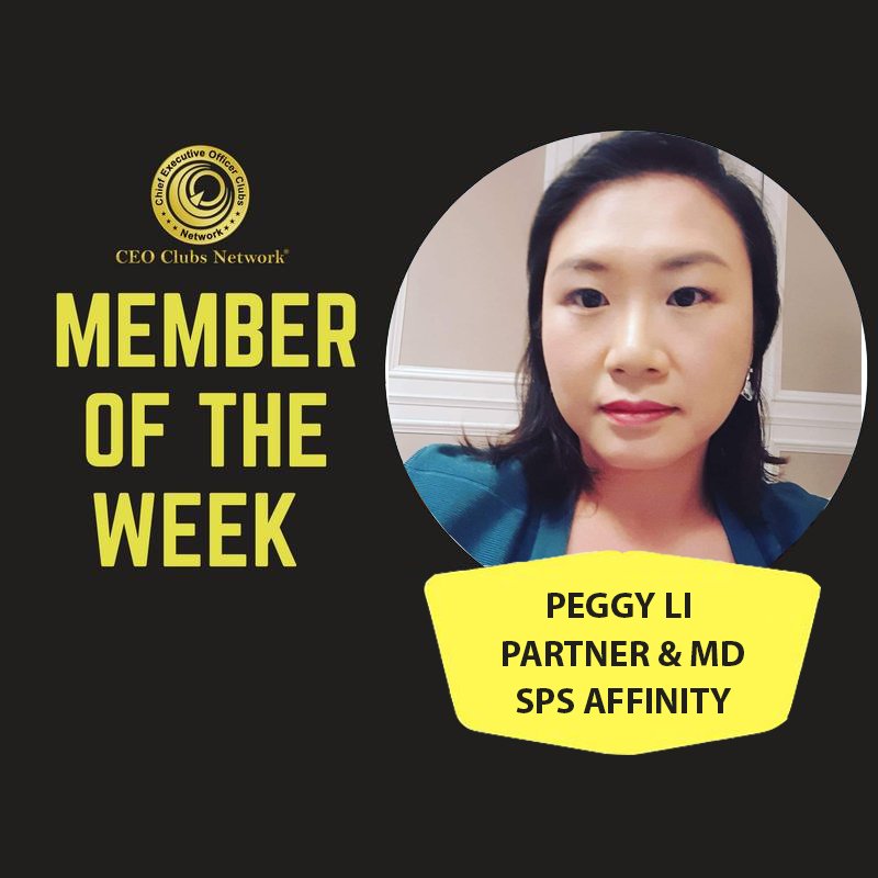 CEOClubsNetwork's tweet photo. CEO Clubs Network congratulates Peggy Li , Partner &amp; MD - @sps_affinity - Strategic Partnership Solutions, for being the CEO Clubs Member of the Week! 
#ceoclubsmember #SPSdigital #SPShotels #SPStraining #SPSpr https://t.co/d45IeJHrR3