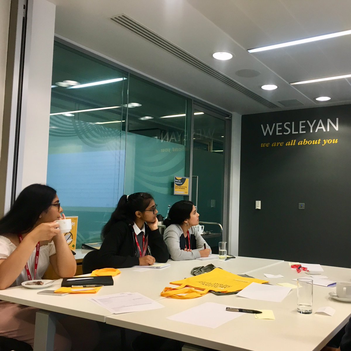 SocialMobilityF's tweet photo. SMF’s Birmingham students are finding out about the financial services industry from professionals at @Wesleyan. Thank you for having us! #aspiringprofessionals2019 #socialmobility https://t.co/f9BoQSPqTi