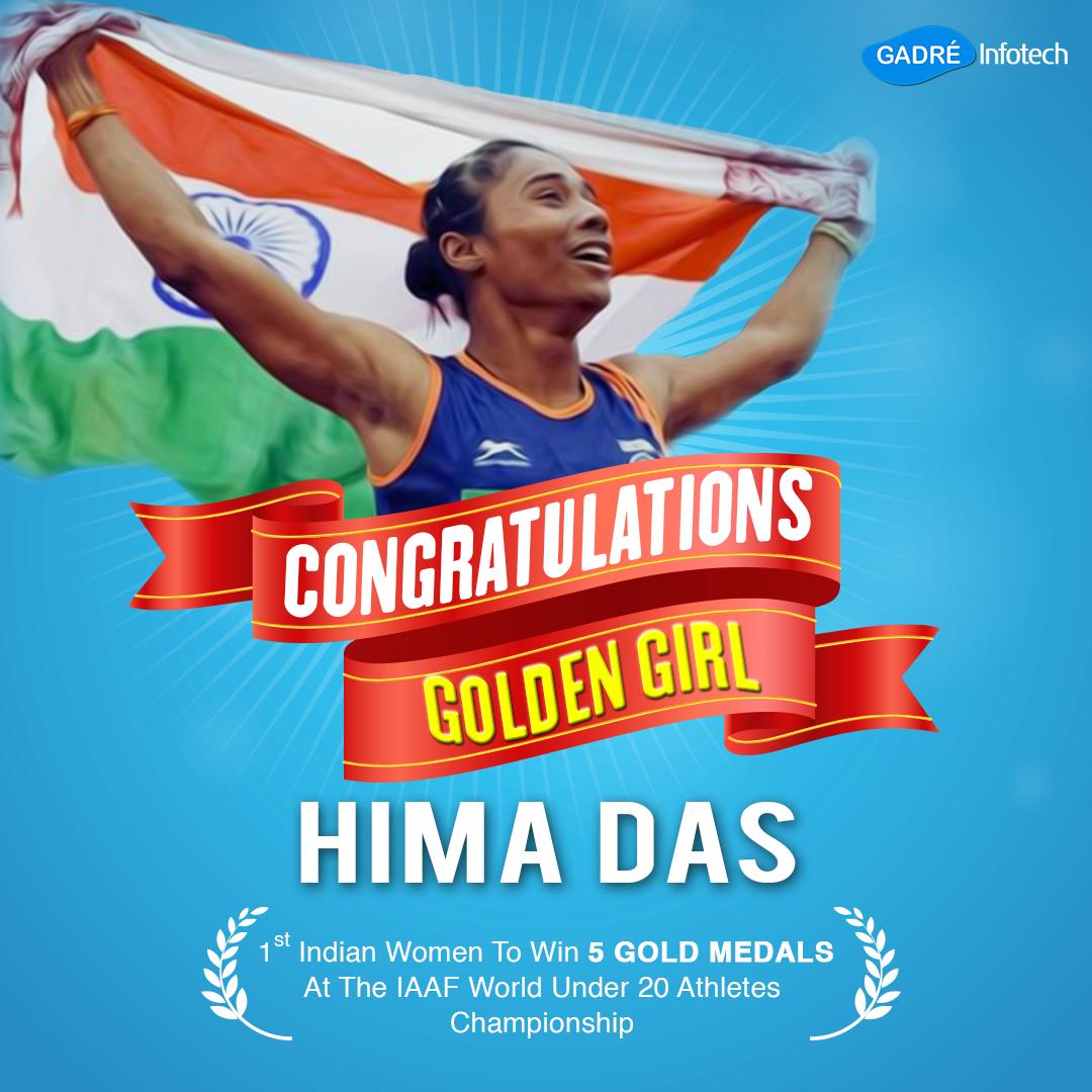 gadre_infotech's tweet image. #HimaDas #Athletics 
5 consecutive Gold Medals in 19 Days!
Congratulations Golden Girl HIMA DAS!!
You are an inspiration to the entire nation.