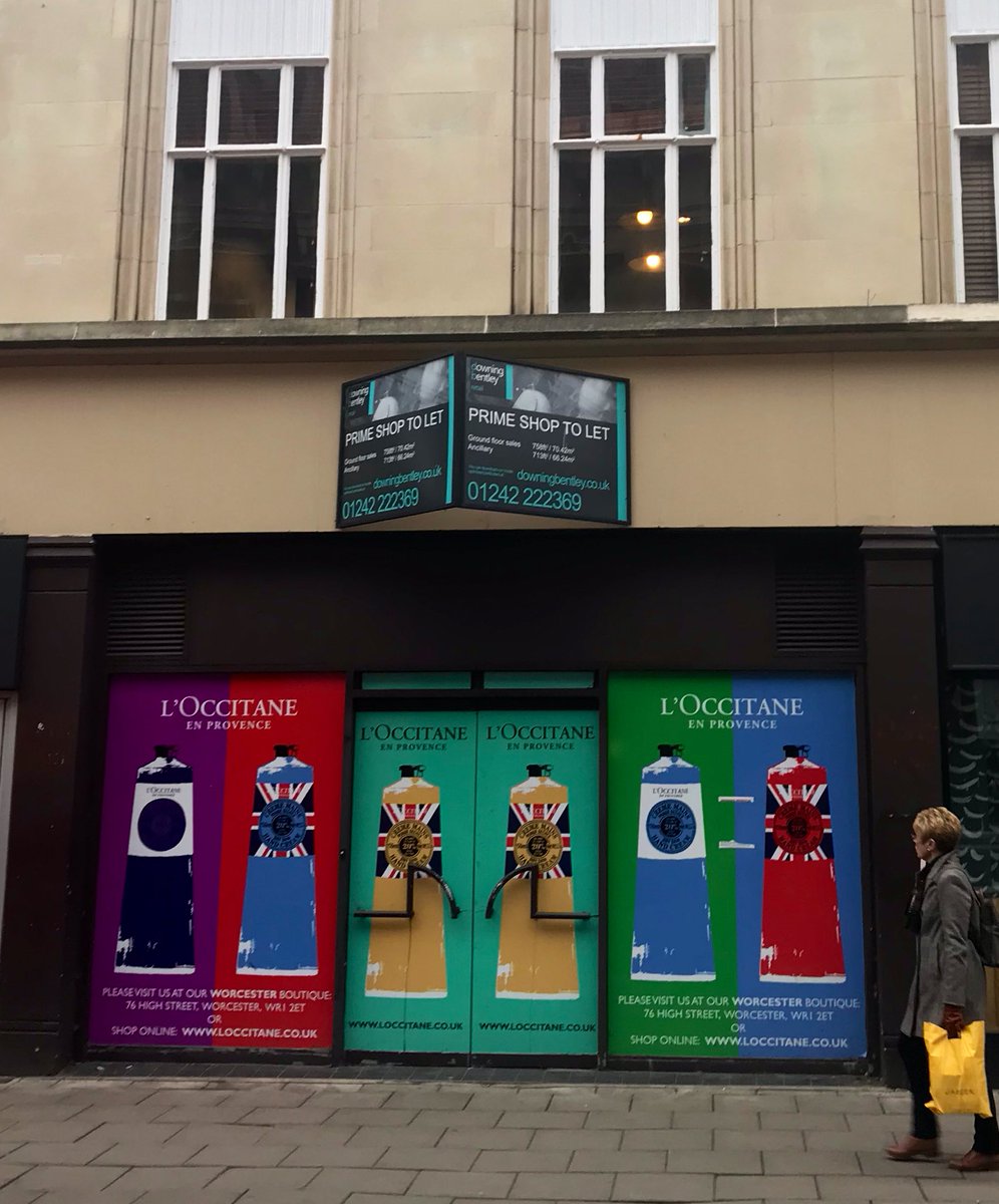 CheltEmpty's tweet photo. #cheltenhamemptyshops big names we’ve recently lost/losing on The Promenade in #Cheltenham
#LKBennett #East #LauraAshley #JonesBootmaker #Whittard #lOccitane
Is the Prom missing out on the promised economic benefits of #bootscorner closure?
#CheltenhamProblems #useitorloseit https://t.co/cUkSwh1pGB