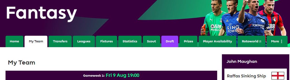 Do we have any Fantasy Footy Managers fancy there chances in out league - £20 to the winner.

DM or email me for the code to join.