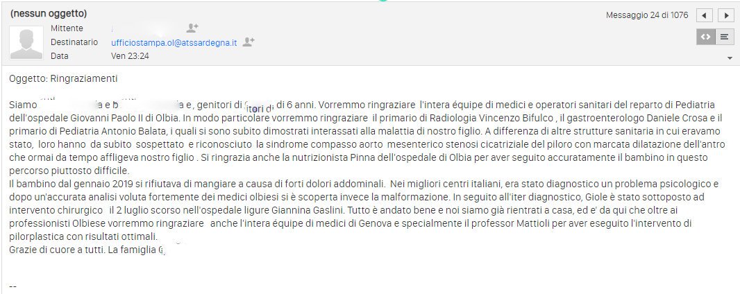 ATS_Sardegna's tweet photo. La lettera di ringraziamento dei genitori di un piccolo paziente seguito dagli specialisti dell’ospedale “Giovanni Paolo II” di #Olbia, che hanno accompagnato il bambino in un difficile percorso diagnostico e terapeutico.  
#AtsSardegna #AsslOlbia #buonasanità https://t.co/3KZvxYLQFV