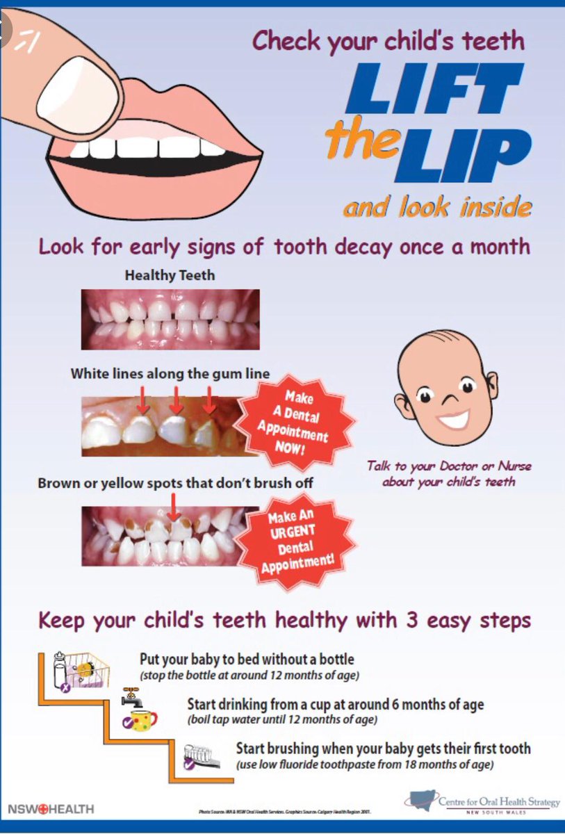 Make sure you brush your child’s teeth at bedtime and one other time during the day. Don’t forget to lift their lip to brush their front teeth #liftthelip