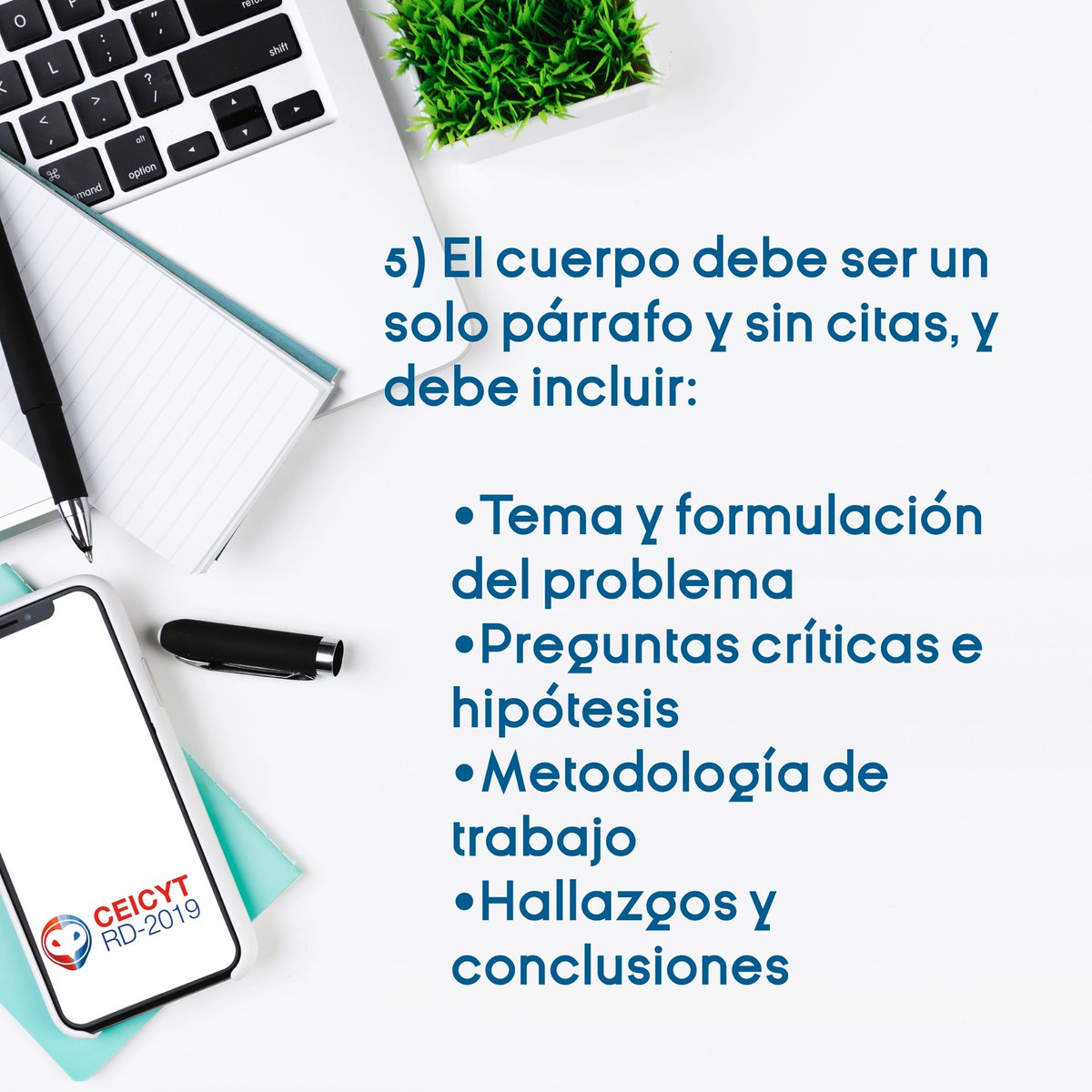 CEICYT's tweet photo. Brevemente te explicamos cómo presentar tu resumen al momento de someter tu trabajo. Si tienes duda, visita https://t.co/pG7PYeNzDO o escríbenos  #CEICYTRD2019 #MESCYT #investigacióncientífica #investigaciónestudiantil https://t.co/KlYcR9wqB3