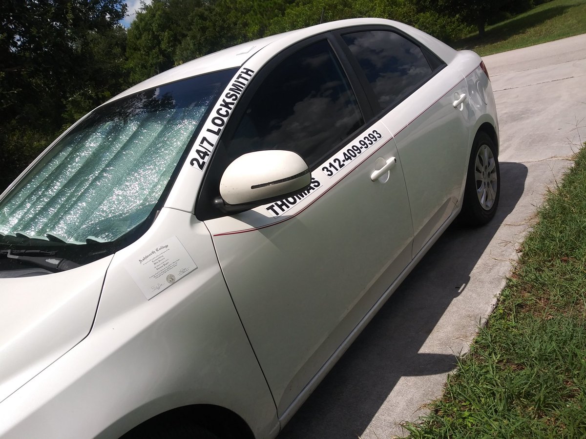 EmceeSuspense's tweet photo. So, what do ya think?! #custommade #Advertising. :) #247Locksmith. Got my #careerdiploma from @AshworthCollege showcasing as well. #Locksmith #ProfessionalLocksmith #twentyfourseven #locksmithing #skillandTrade #trade #business #Portstlucie #Florida
#Automotive #Residential #work https://t.co/cmuOwLLPyZ