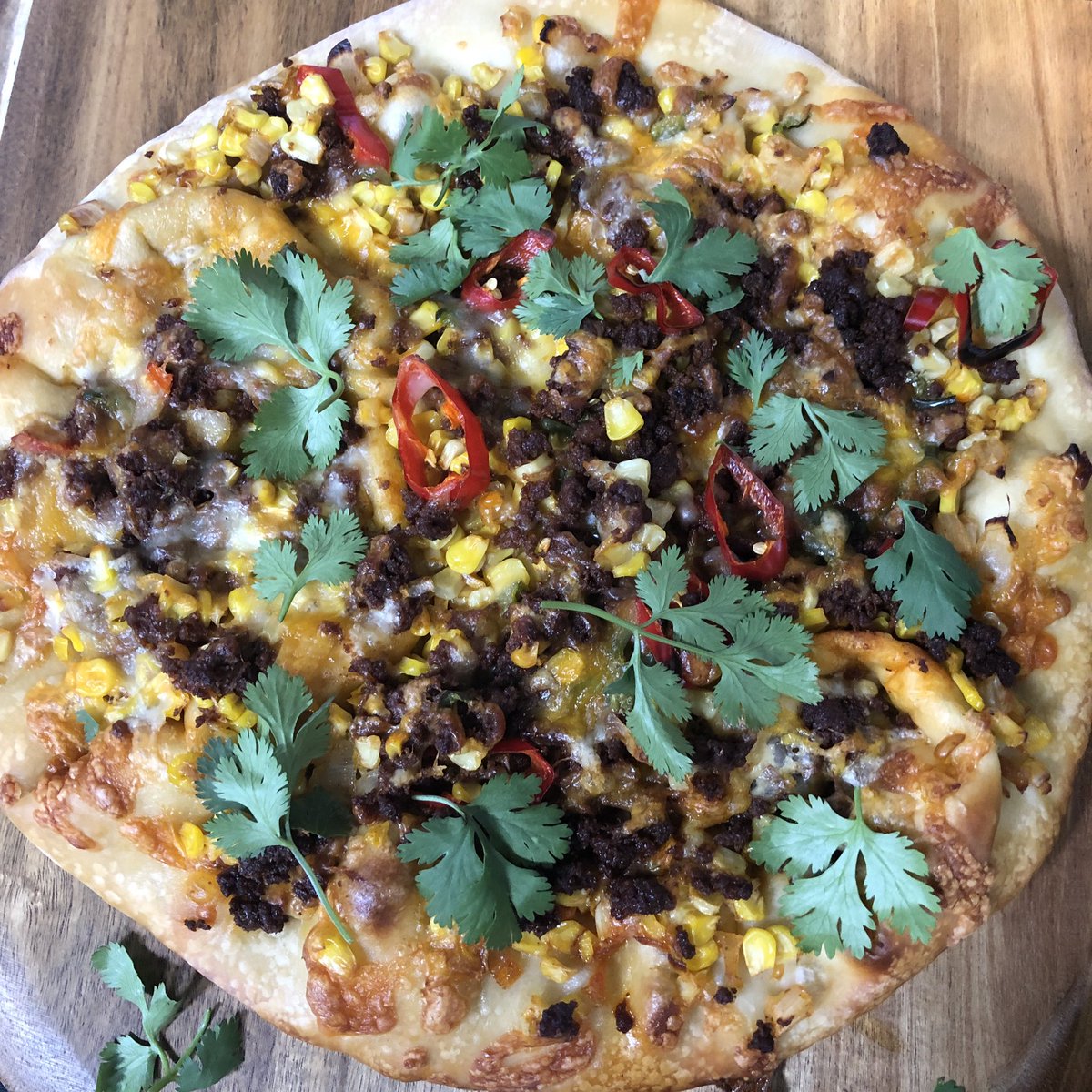 Sweet Corn &amp; Chorizo Pizza on the show today! Get the recipe in minutes!