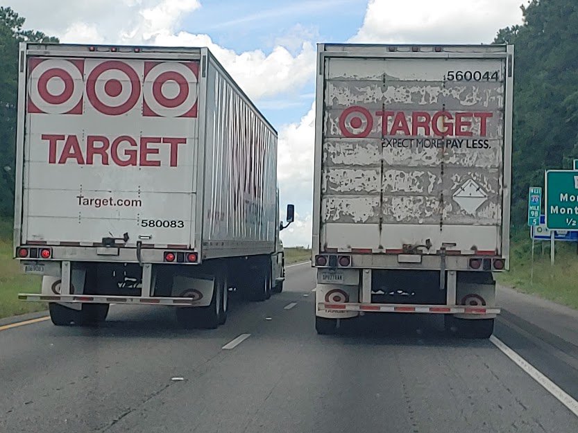 scarletmouse6's tweet photo. @Target FYI you've got two truck drivers on I20-W in GA having a grand old time blocking both lanes doing 60MPH in a 70PMH zone. Been at it for MILES. Might want to chat with them. https://t.co/e4HZkFDi0G