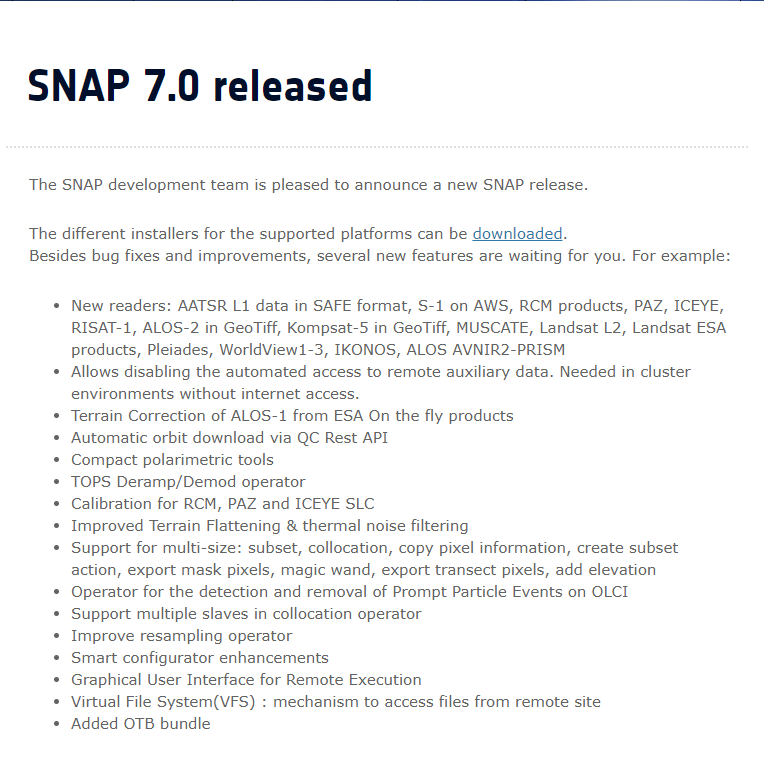 tonyveco's tweet image. 🔴 New  #ESA_SNAP version has been released. Follow the link to #ESA_SNAP 7.0 step.esa.int/main/snap-7-0-…