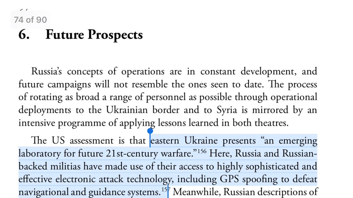 43/ AN INCREASED SENSE OF URGENCY: Russia now operates its IW in the light of day—its tactics evolving.Back when this report was written, Eastern Ukraine was the lab and U.S. warned of GPS spoofing to defeat navigational systems and subsea communication cables.We are the lab.