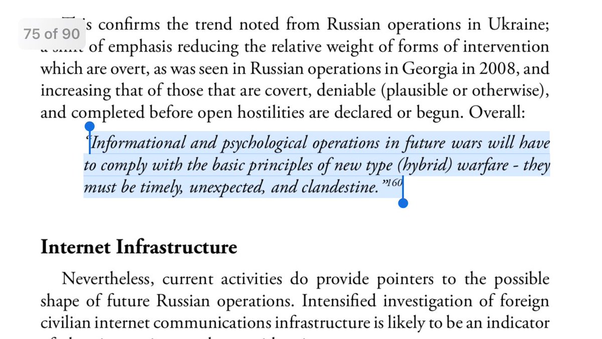 43/ AN INCREASED SENSE OF URGENCY: Russia now operates its IW in the light of day—its tactics evolving.Back when this report was written, Eastern Ukraine was the lab and U.S. warned of GPS spoofing to defeat navigational systems and subsea communication cables.We are the lab.