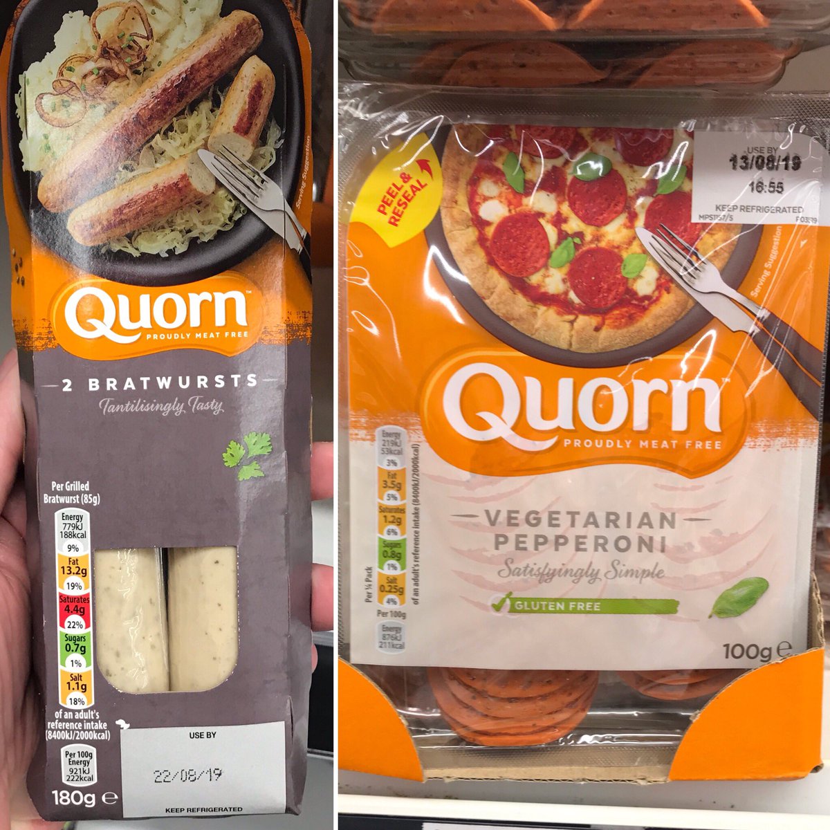 Quorn Bratwurst & Pepperoni! 🌭🍕 At Asda @QuornFoods #quorn #bratwurst #pepperoni #veggie #vegetarian #wellthisisnew