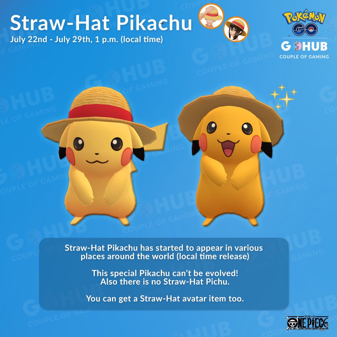 Pokémon Go Hub On Twitter Straw Hat Pikachu Has Started To