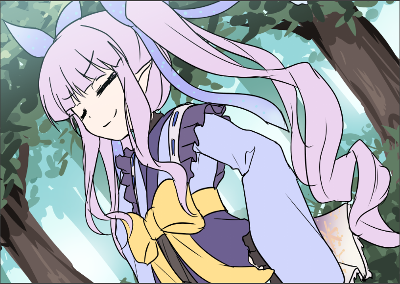 キョウカ 「キョウカ～ 」|うまるつふりのイラスト