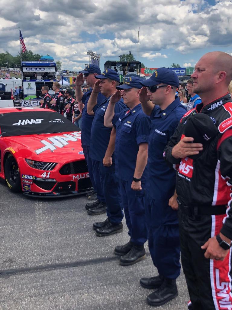 NASCAR's tweet photo. A group of Coast Guardsmen from the Greater Boston area spent time with us at @NHMS as a part of Troops to the Track hosted by @CocaColaRacing. https://t.co/HRr0bmqEMo