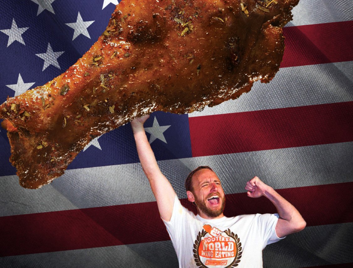 Hooters's tweet photo. We’re going live with @joeyjaws on #NationalChickenWingDay!
What better way to celebrate than watching a guy eat wings for 12 hours straight?
Take the #ChestnutChallenge — guess how many wings he'll eat at https://t.co/8KFZCmU6yQ for a chance to win free wings for a year. https://t.co/6eyKNvne8Z